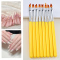 8Pcs/set Gradient Flowers Nail Art Brush Petal Drawing Painting Pen UV Gel Polish Brushes  Professional Nail Tips Design Tools ＆ pen gpt. 