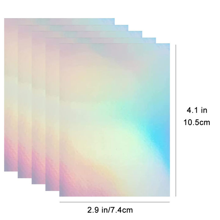 50%20Sheets%20Rainbow%20Size:%202.9X%204.1%20Inch%20Holographic%20Sticker%20Paper%20Glitter%20Clear%20Holographic%20Overlay%20Cold%20Laminating%20Film%20-%20Image%202