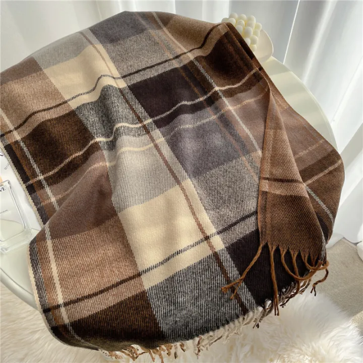 2025%20New%20Stripe%20Plaid%20Women%20Scarf%20Elegant%20Stylish%20Imitation%20Cashmere%20Shawl%20Winter%20Pashmina%20Versatile%20Warm%20Wrap%20Scarf%20-%20Image%202