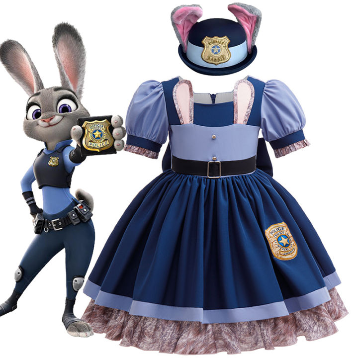 Zootopia Rabbit Judy Cosplay Costume Girls Police Officer Bunny Dress ...