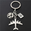 1PC Earth Airplane Keychains No Matter Where Pendant Travel Keyring Friendship Best Friend Jewelry Diy Handmade.