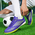 Men's High Top Soccer Shoes FG/TF Long Spikes  Football Boots Lightweight Professional Athletic Training. 