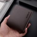 Pu Leather Men Short Wallet Thin Style Folding Young Men Credit Card Holder Wallet. 
