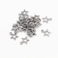 30pc/lot Hollow Charms 316 Stainless Steel five-pointed star Hollow Cute for necklace pendant charms diy jewelry making.