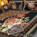 New Style 4Pc 3D Panel Bedsheet Crystal Cotton Bed Sheets King Size Bedsheet. 