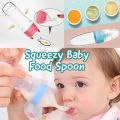 2 Pes Baby Fruit Feeder Squeeze Feesing Bottle Set Silicone Teething Pacifier Kids Training Food Dispensing Spoon Feeder. 