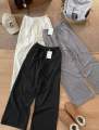 Soft and Comfortable to Wear Elastic Waist, Thick Double-Sided Fleece, Wide-Leg Casual Pants. 