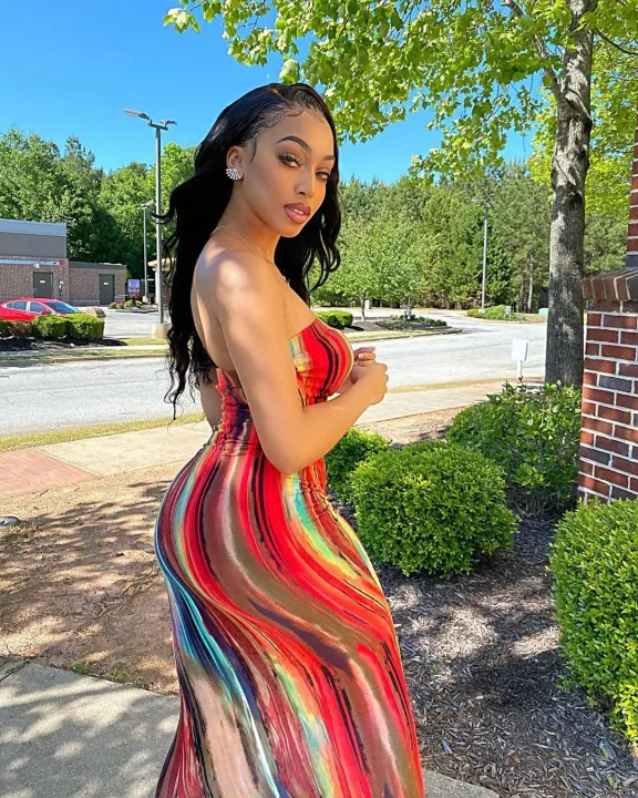 Spring/Summer%20Women's%20Colorful%20Tie%20Dye%20Print%20Off%20Shoulder%20Wrapped%20Chest%20Dress%20-%20Image%203