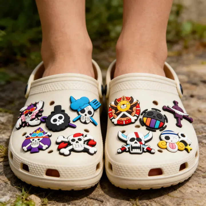 16Pcs%20Set%20Cool%20One%20Piece%20Pirate%20Skull%20Logo%20Shoe%20Charms%20For%20Slides%20Sandals%20DIY%20Custom%20Accessories%20PVC%20Ornaments%20For%20Clog%20Shoe%20Bag%20-%20Image%202