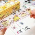 Sanrio Sticker Roll Gift Box Cute Hello Kitty Cinnamoroll Kuromi My Melody Pompompurin Hand Acount Tape Stickers Decal Kids Toys. 