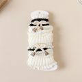 2026 Girls American Preppy Style Knitted Leg Warmers Striped Kids Leg Warmers with Bow Decor Autumn Winter Warm Leggings. 
