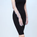 Women Transparent Thin Lace Elegant Tulle Long Gloves Mesh Gauze Wedding Party Summer Lace Ladies Prom Dress Gloves.
