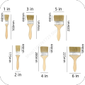 5Pcs Excellent Quality Paint Brush Wooden Handle BBQ Brush 1-6 Inch Artist Painting Brushes for Wall and Furniture Paint Brush.