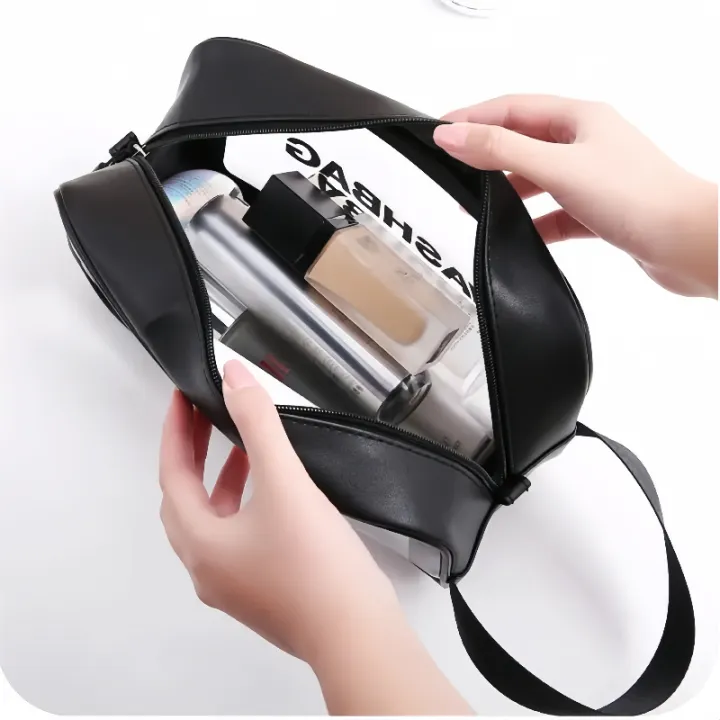 Portable%20Travel%20Wash%20Bag%20Female%20Transparent%20Waterproof%20Makeup%20Storage%20Pouch%20Large%20Capacity%20Cosmetic%20Organizer%20Pu%20Material%20-%20Image%202