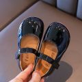 ‌Plain Patent Leather Ballet Flats for Baby Girls  Concise Round-Toe Mary Jane Shoes  Red/White Kids Soft Sole. 