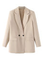 HXAO Blazer Woman Black Beige Khaki Blue Green Gray Women coat Fashion Office Wear Women's Blazers Jacket Outerwears 2024. 