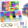 Loom Bands Kit, Colorful Rubber Bands for Bracelet Making Set Jewelry Making Kit with 4400 Rubber Loom Bands, S-Clips, U-Shaped Frames, Hooks and Storage Box in Storage Case Gift for kids. 