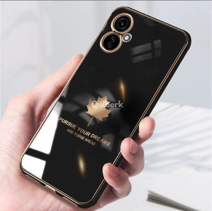 Tecno Camon 19 Neo Fashion Plating Soft Case Maple Leaf Pattern Square Frame Shockproof Phone Back Cover