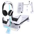 PGTECH GP-533 RGB Horizontal Console Bracket with Dual Gamepad Charging Port Built-in Dual Cooling Fan for PS5 Slim Host - White. 