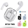 BT30 ENC Noise-Canceling Wireless Bluetooth Earbuds - HiFi Stereo Headphones with Digital Display Charging Case, Waterproof for Gaming.