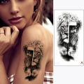 Waterproof Temporary Tattoos for Men Women Animal Lion Tiger Bear Tattoo Stickers Wolf Crown Body Art Arm Fake Tatoo. 