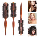 6 Style Natural Boar Bristle Hair Round Brush Wood Handle Round Barrel Hair Comb Hair Roller Brush Hairdressing Styling Tools. 