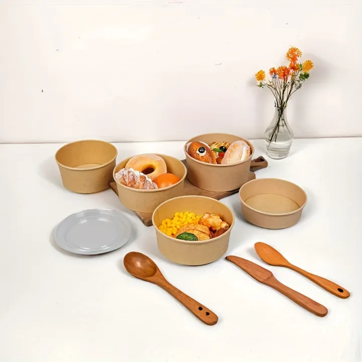 15/30PCS%20Kraft%20Paper%20Bowls%20Disposable%20Bowls%20with%20Lid%20Salad%20Vegetable%20Soup%20Kitchen%20Restaurant%20Party%20Snack%20Storage%20Supplies%20-%20Image%203