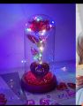 FLORECORD Beauty and The Beast Rose Gift Enchanted Colorful Led Flower Galaxy Rose Light in Glass Dome, Unique Crystal Gifts for , Valentine's Day, Mother's Day, Anniversary, Girl’s Birthday. 