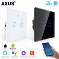 EU Smart Switches 1/2/3Gang Work With Tuya Smart Life  Wifi Touch Light Switch Wall Sensor Switches Alexa  Home 433RF. 