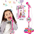 Kids Microphone with Stand Karaoke Mic Speaker with Lights Music Instrument Toys Singing Machine Birthday Gift for Girl Boy. 