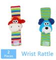 Cartoon Plush Socks Wrist Strap Rattles Baby Toys Newborn Infant Kids Animal Sock Foot Finder Toy Gift Soft Rattle 0-36 Months.