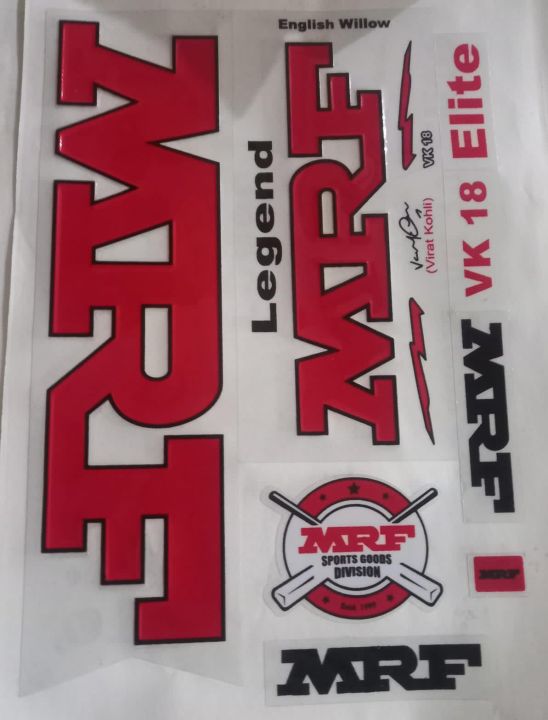New 3D 2024  MRF  Red Legend  Virat Kohli Edition Cricket Bat sticker Professional Players