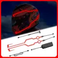 New Motorcycle Helmet LED Warning Lights Night Riding Helmet Motor Cold Light Strip EL Waterproof Sticker 4 Flashing Accessories. 
