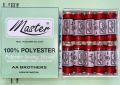 5 boxes of Master polyester 3 ply thread (200 yards) available in all colours in bulk quantity. 