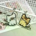 1pair Cute Cat Keychain Pendant, Matching Couple Backpack Keychain. 