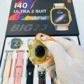 i40 Ultra 2 Suit 10 in 1 set | Men Women Bluetooth Calling | 49 MM display | Water proof Heart Rate | Wireless charging |. 