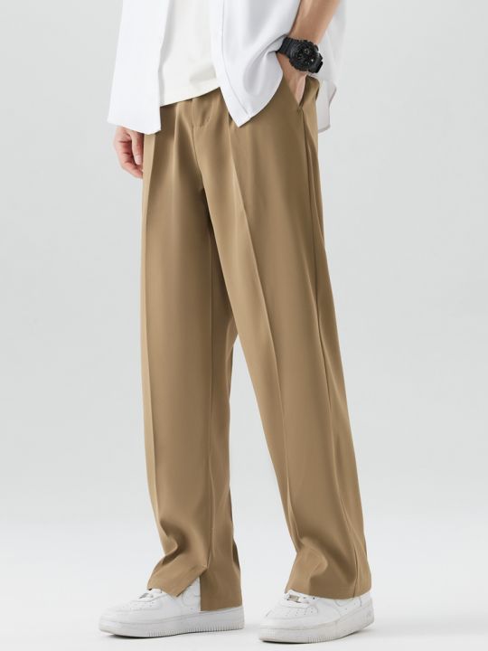 2023%20New%20Summer%20Casual%20Pants%20Men%20Breathable%20Polyester%20Korean%20Fashion%20Semi-Wide%20Banded%20Waist%20Slacks%20Straight%20Loose%20Drape%20Trousers%20-%20Image%203