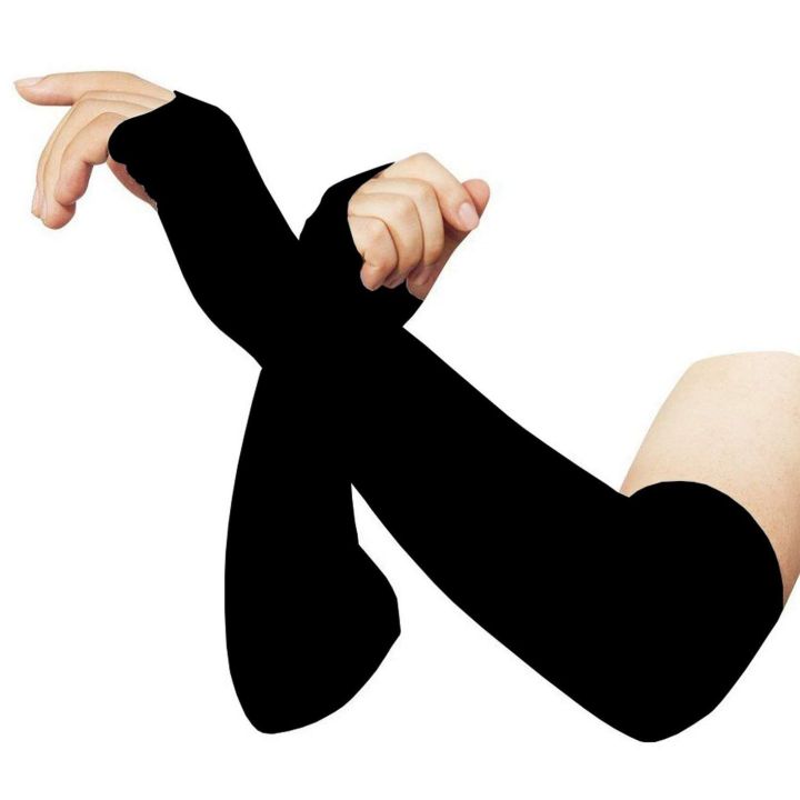 Pair Of Sleeves Multipurpose All Weather Arm Protector For Sports And Outdoor Activities Colour - Black