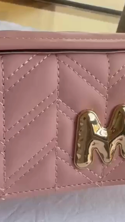 Elegant Quilted Ladies Wallet Bag with Strap – Premium Pink Cross body Purse for Women