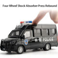 1:24 Scale H2 Police Car Toy Miniature Models Alloy Diecast Doors Opened Pull Back Sound Light SWAT Vehicle Gifts for Boys.