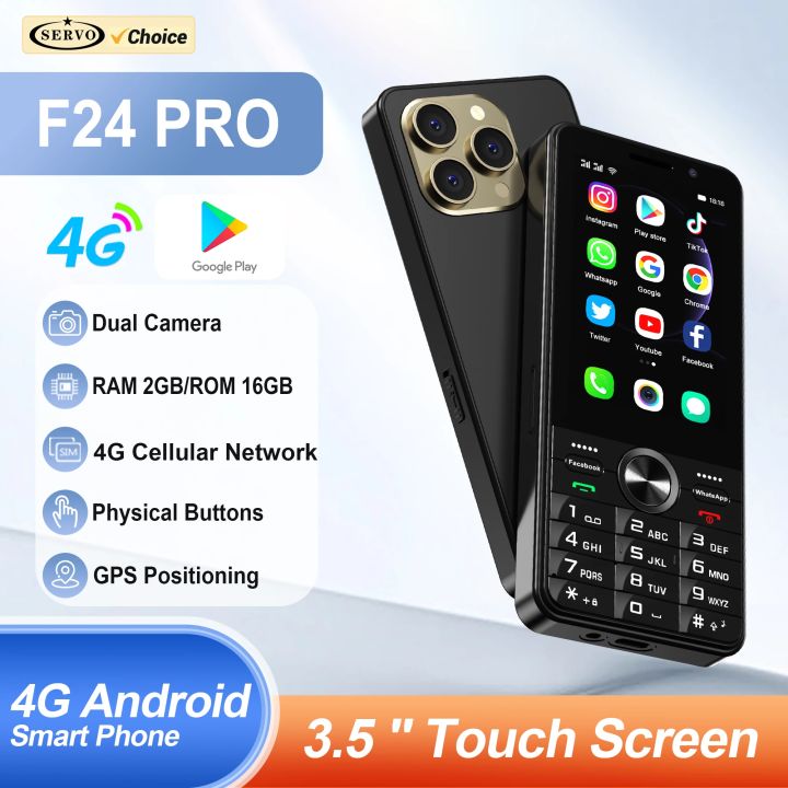 Official SERVO F24 PRO 4G LTE Smartphone 3.5" Display Android System 2GB RAM 16GB ROM Play Store GPS Smart Keyboard Mobile Phone