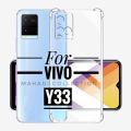 For Vivo Y33 Silicone Airbag cover Shockproof Transparent Protective Clear Back Cover TPU Case. 