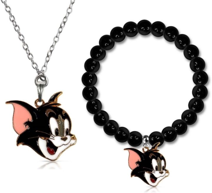 Beautiful Chain Locket With Bracelet Cute Charms Tom And Jerry For Girls Best For Gifts