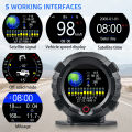 X95 GPS Head Up Display Horizontal Slope Meter Inclinometer Speedometer Car Compass Pitch Tilt Angle Altitude Latitude Longitude. 