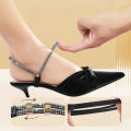 New Dual-purpose Tie Shoelaces, High-heeled Shoes Sandals No Heel Strap No Installation Light Luxury and Adjustable Elasticity.