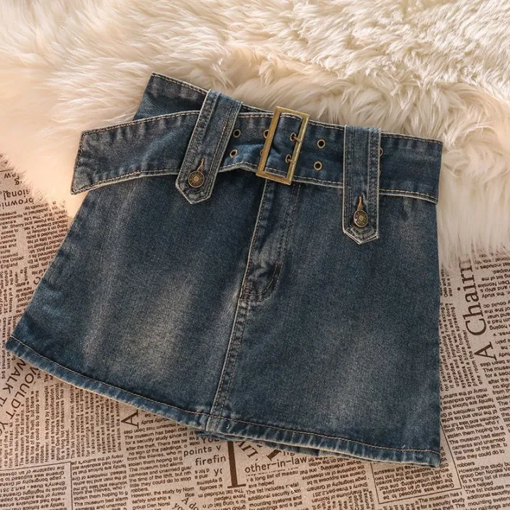 Y2K%20Summer%20New%20A-line%20Miniskirt%20High%20Waist%20Street%20Fashion%20Denim%20Retro%20Straight%20Tube%20Hip%20Wrap%20Skirt%20Women's%20Belt%20Skirt%20-%20Image%202