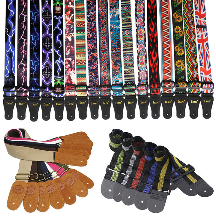 Guitar Strap Adjustable Pure Cotton Guitar Straps Multi-Color Guitar ...