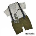 Summer Stylish Romper with Bow Tie for Toddler Boys size (0-3 to 12-18). 