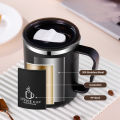 500ml/17oz 304 Stainless Steel Water Bottle Double Layers Coffee Mug Milk Cup With Plastic Lid And Handle. 