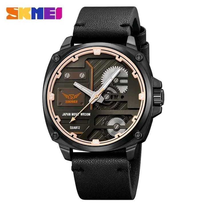 Skmei 2289 model Men's watch unique design exclusive collection Fashion Business Quartz Watch Leather Strap Men's Wristwatch  Waterproof Original fashion watch for Men